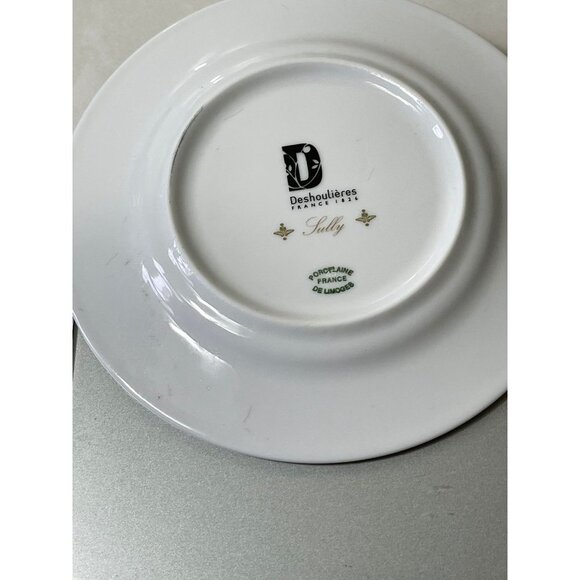 Deshoulieres France Sully Green Bread and Butter Plate 6 1/8 1406C Porcelain NWT - Picture 4 of 6